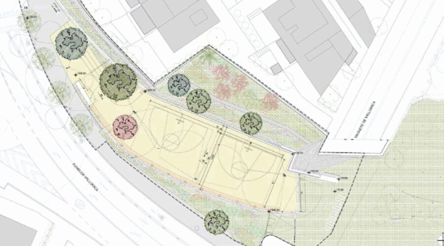 Las obras de la nueva área de 'street basket' de Vallcarca