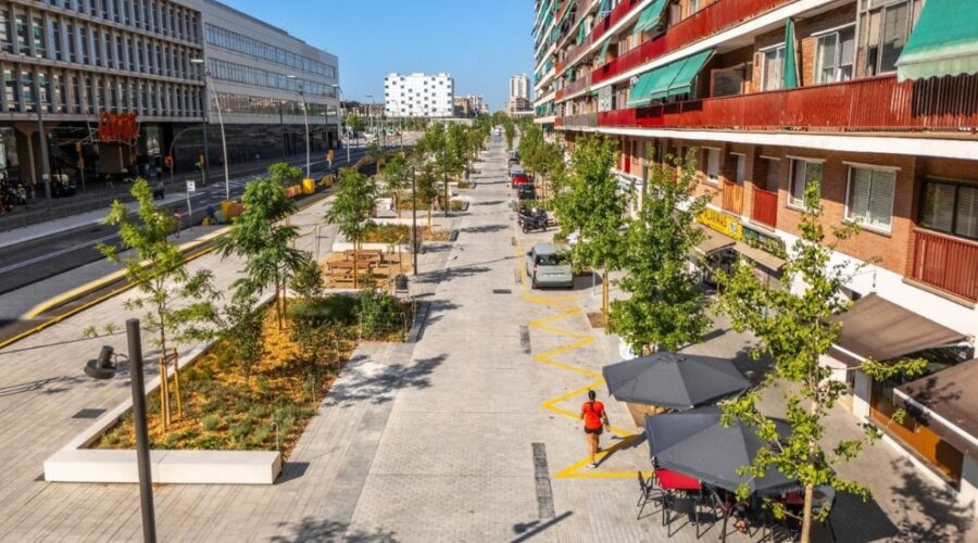 Terminan las obras del ámbito montaña del nuevo paseo en la Gran Via