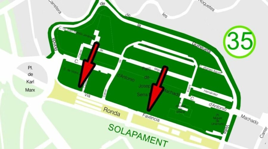 barrio de Canyelles se incorpora al AREA verde de aparcamiento para el vecindario